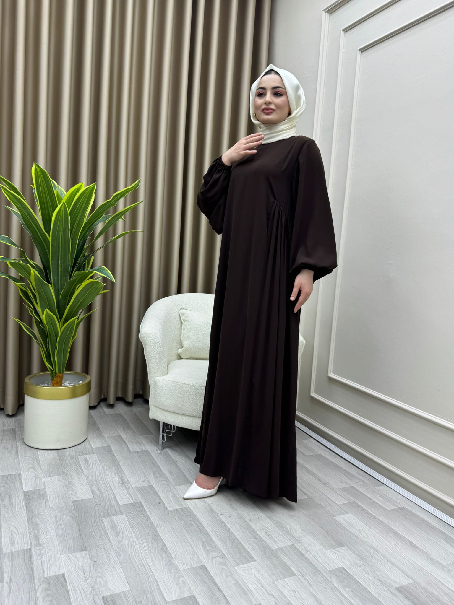 Çağla Elbise Kahverengi